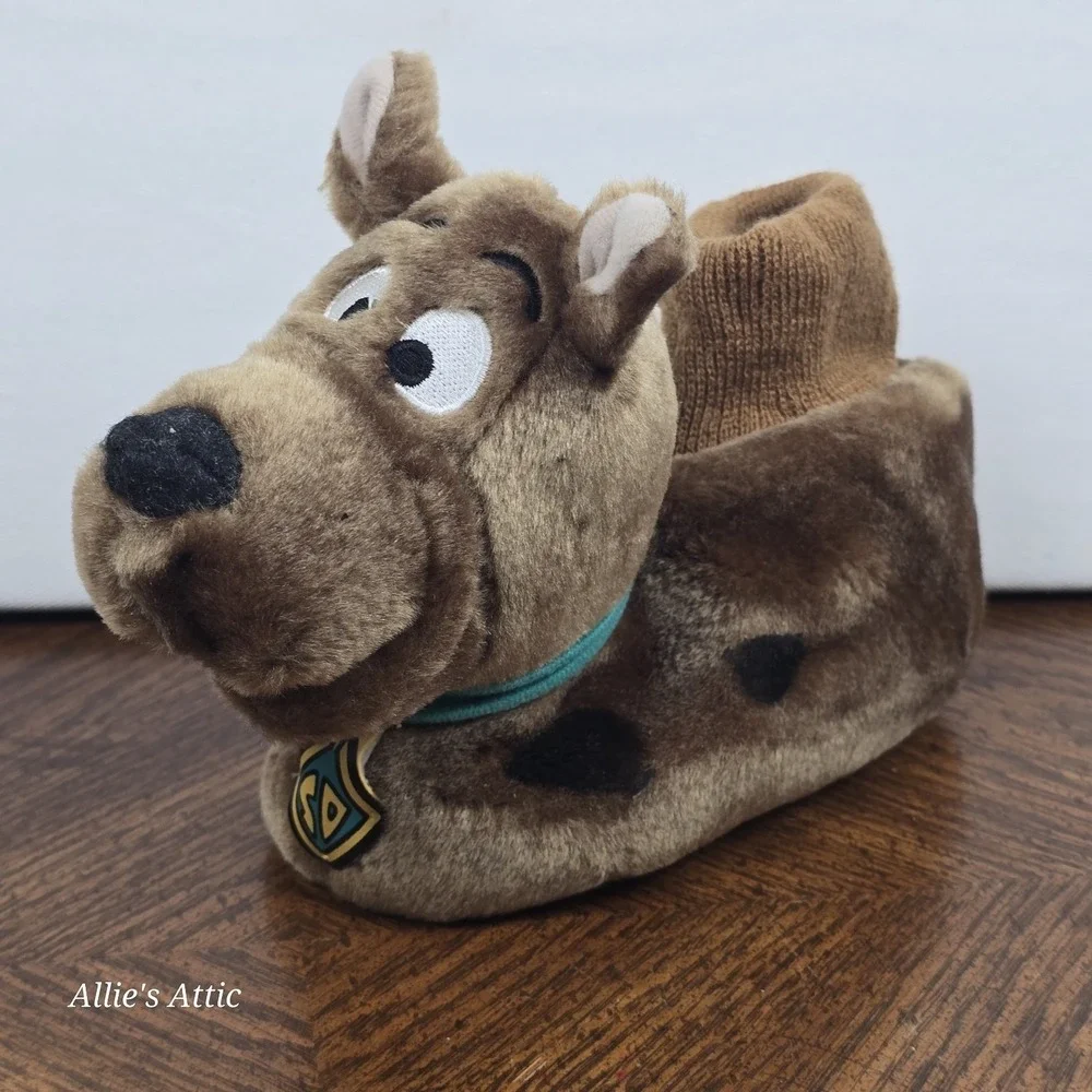 Kids Scooby-Doo Slippers Size 7-8 M Vintage Plush Cartoon Network Boys Girls